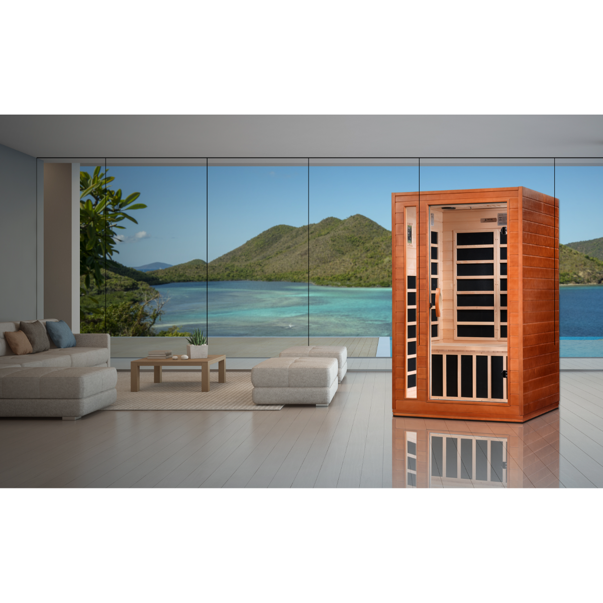 Dynamic Cordoba Elite 2-person Ultra Low EMF (Under 3MG) FAR Infrared Sauna (Canadian Hemlock)