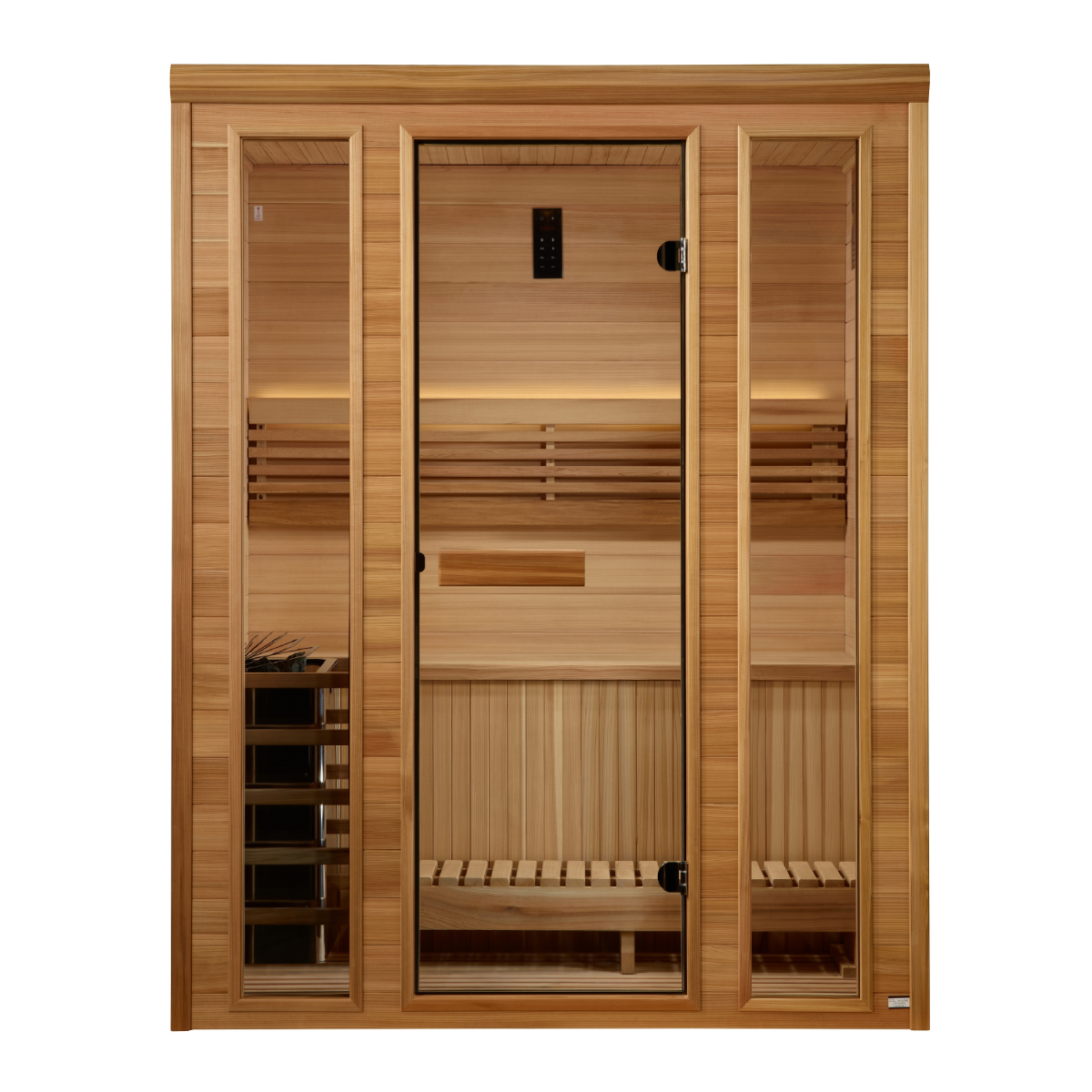 Golden Designs 2025 "Andermatt Edition" 2 - 3 Person Traditional Steam Sauna - Pacific Premium Clear Cedar