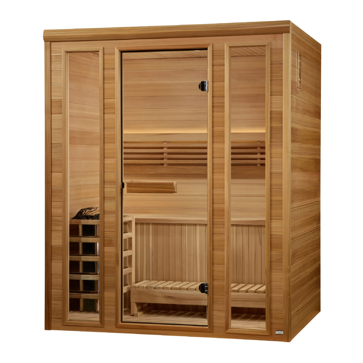 Golden Designs 2025 "Andermatt Edition" 2 - 3 Person Traditional Steam Sauna - Pacific Premium Clear Cedar