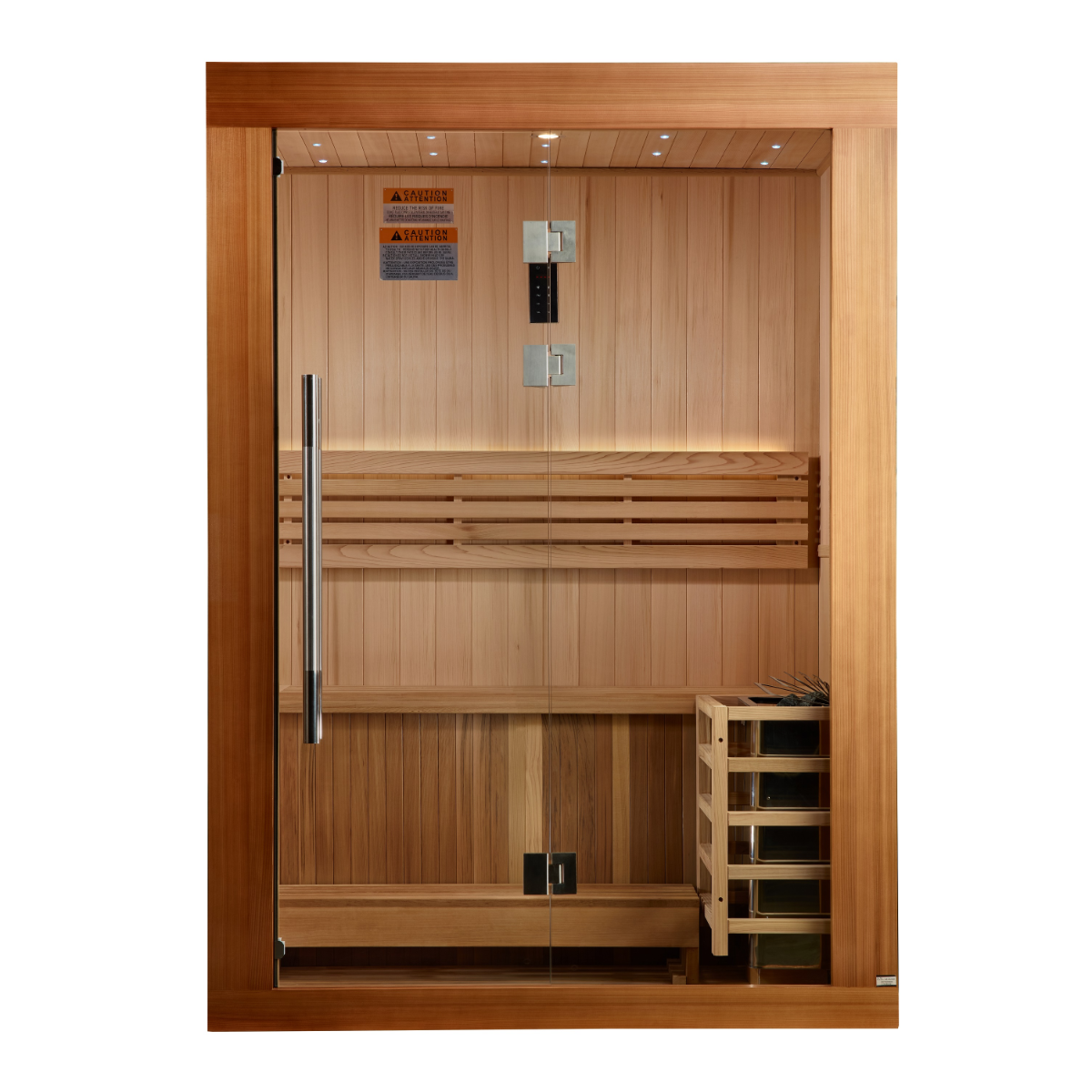 Golden Designs 2025 "Andermatt Edition" 2 - 3 Person Traditional Steam Sauna - Pacific Premium Clear Cedar